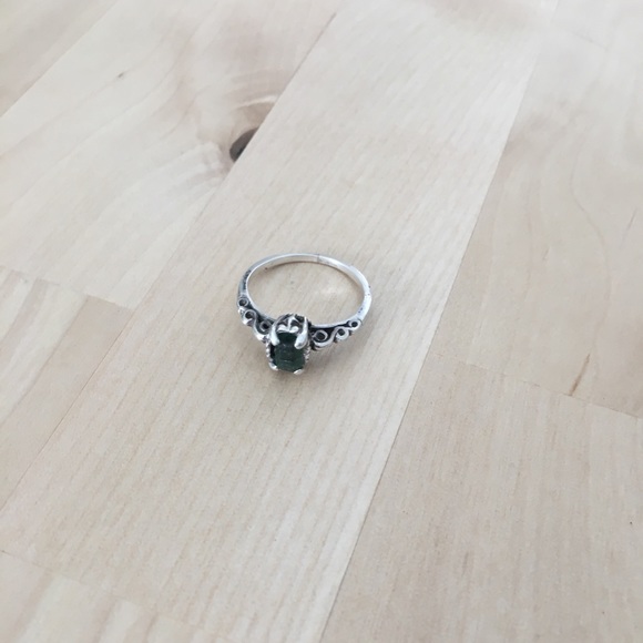 Sterling silver and rough emerald ring - Picture 1 of 3